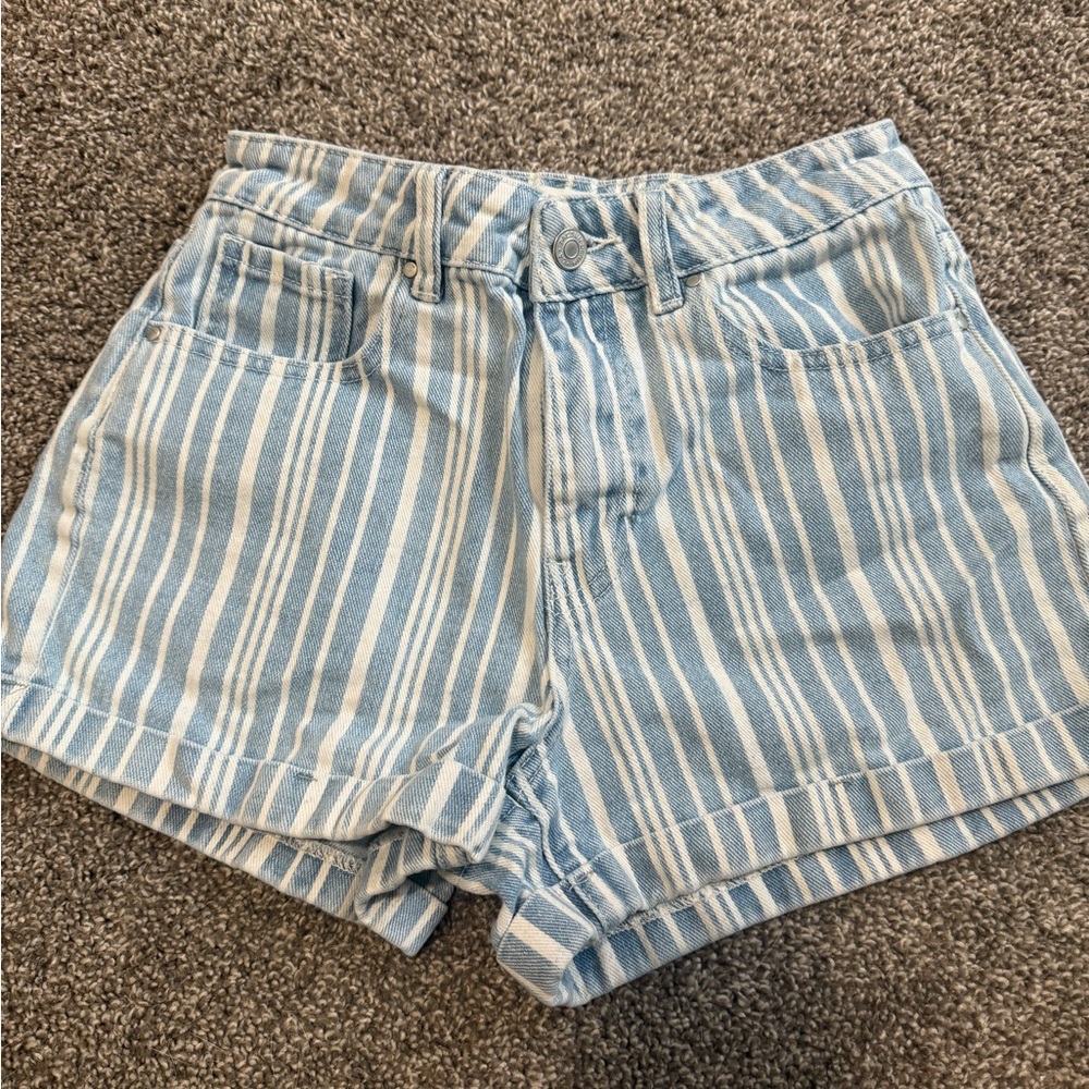 Striped Blue Women's Shorts